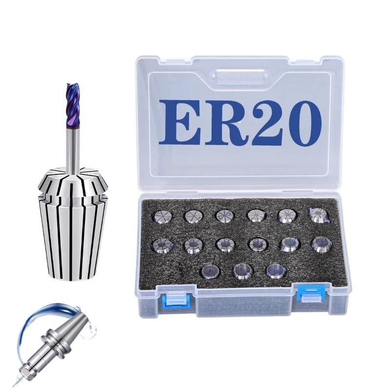 1 pinza ER20, set di pinze for mandrino ER20, realizzate in acciaio for molle da 65 Mn, staffa portautensili, pinza for utensili(0.008 1PCS,ER20-2mm)