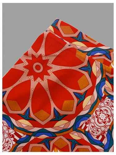 Women's Flowy Flared Ruffle Boho Long Skirts Floral Graphic A Line Summer Vacation Beach Skirt4