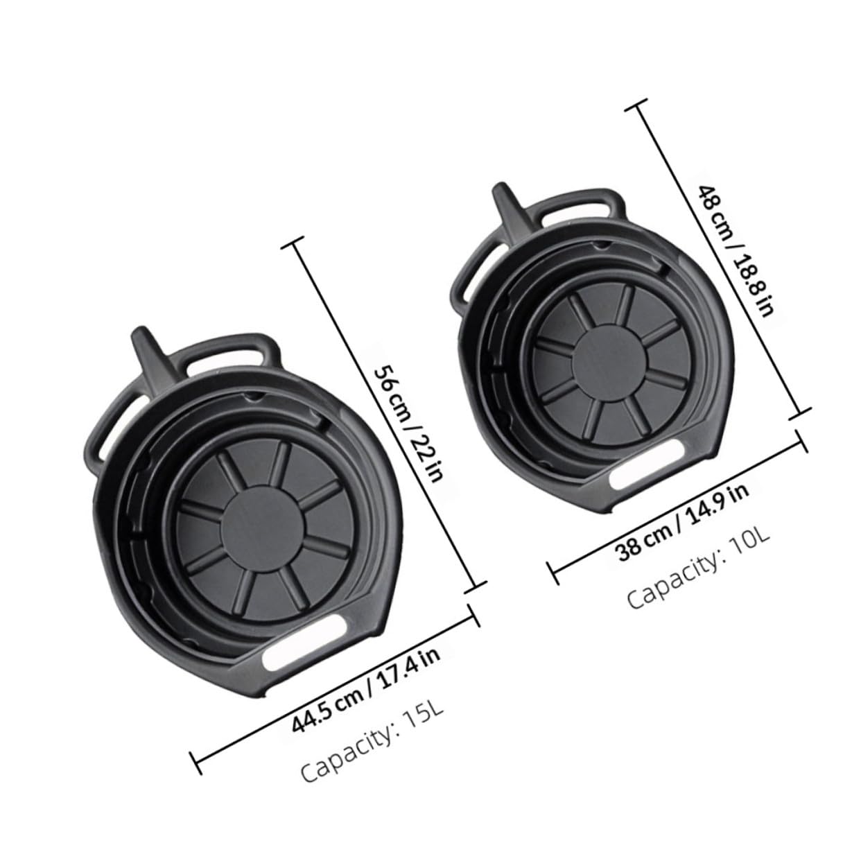 Bandejas de Goteo Automotor 10l y 15l de PE Resistentes para Drenaje de Aceite Usado, Cárter para Reparación y Mantenimiento de Vehículos, Recogedor para Cambio de Aceite