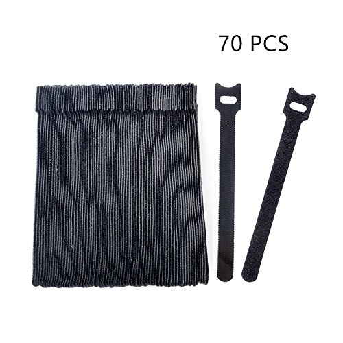 Vancool 70 PCS Cable Management Reusable Fastening Cable Ties Organizer, 6-Inch Hook