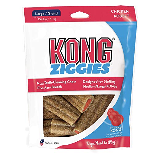 KONG - Ziggies - Teeth Cleaning Dog Treats - Chicken Flavor - Large (Best Used Classic Rubber Toys)