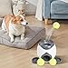 ZeawIEsvbyt Dog Food Reward Machine, Automatic Dog Ball Launcher, Dog Tennis Ball Throwing Machine for Interactive Play & Training Small and Medium Dogs (Grey)