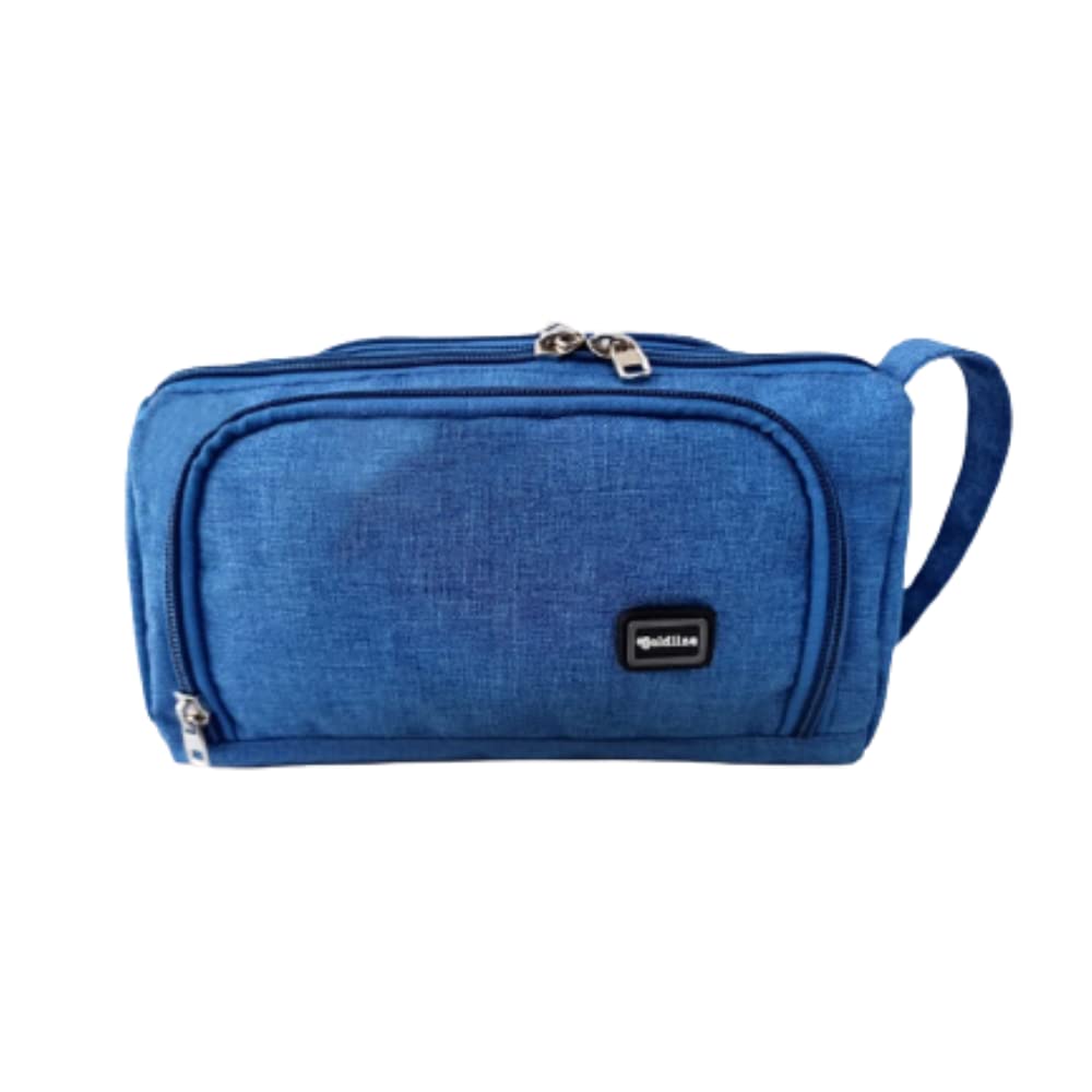 GOLDLINE Large Stationery Storage Pouch Portable 4L Stylish Simple Pencil Case/Cosmetic or Desk Organizer Bag with Zipper for School, Office, Travel/Multipurpose Pouch for Girls & Boys Big (Blue) (B094ZK9SSM) Amazon Price History, Amazon Price Tracker
