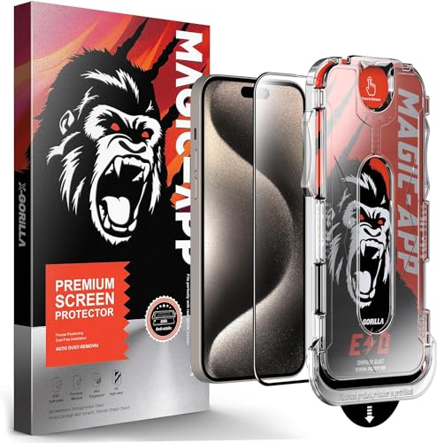 Klasse X-Gorilla iPhone 15 Pro Max Ekran Koruyucu Cam | 9H Kırılmaz Tam Kaplama, Tozsuz Uygulama ve Kırılmaz & Çizilmez (Şeffaf & Hayalet Seçenekleri)