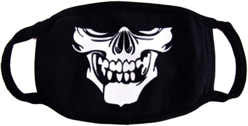 OTOJM Mouth Mask Cotton Mask Anti Dust Anime Mask for Boys and Girls Teeth Pattern Cute Unisex Cotton Blend Anti Dust Face Mouth Mask for Kids Teens Men Women Black (MASK 8)