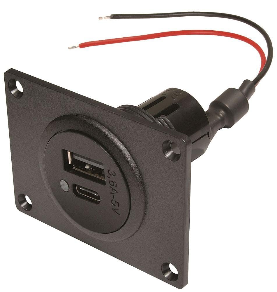 ProCar Power USB-C/A Doppelsteckdose EV 12-24V Ausgang 5 V DC Steckdose Handy Laden Tablet Aufladen