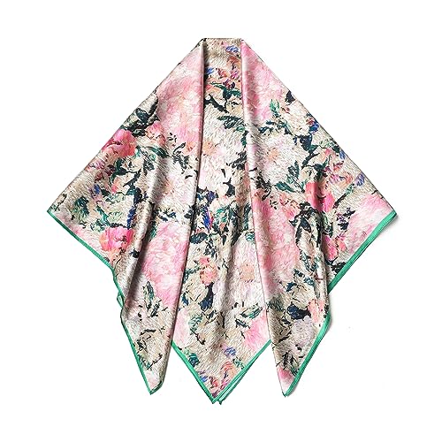 100% Pure Mulberry Silk Scarf 35" Large Square Lightweight Headscarf –Women’s Hair Wraps The shawl-With Gift Packed2