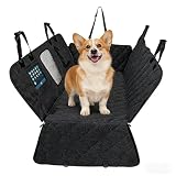NNKIUOPE Dog Car Back Seat Cover for Tesla Tesla Cybercab Tesla Robovan, 600D Heavy-Duty Dog Hammock with Side Flaps, Anti-Scratch Non-Slip Pet Back Seat Protector, Easy to Install & Clean,A Black