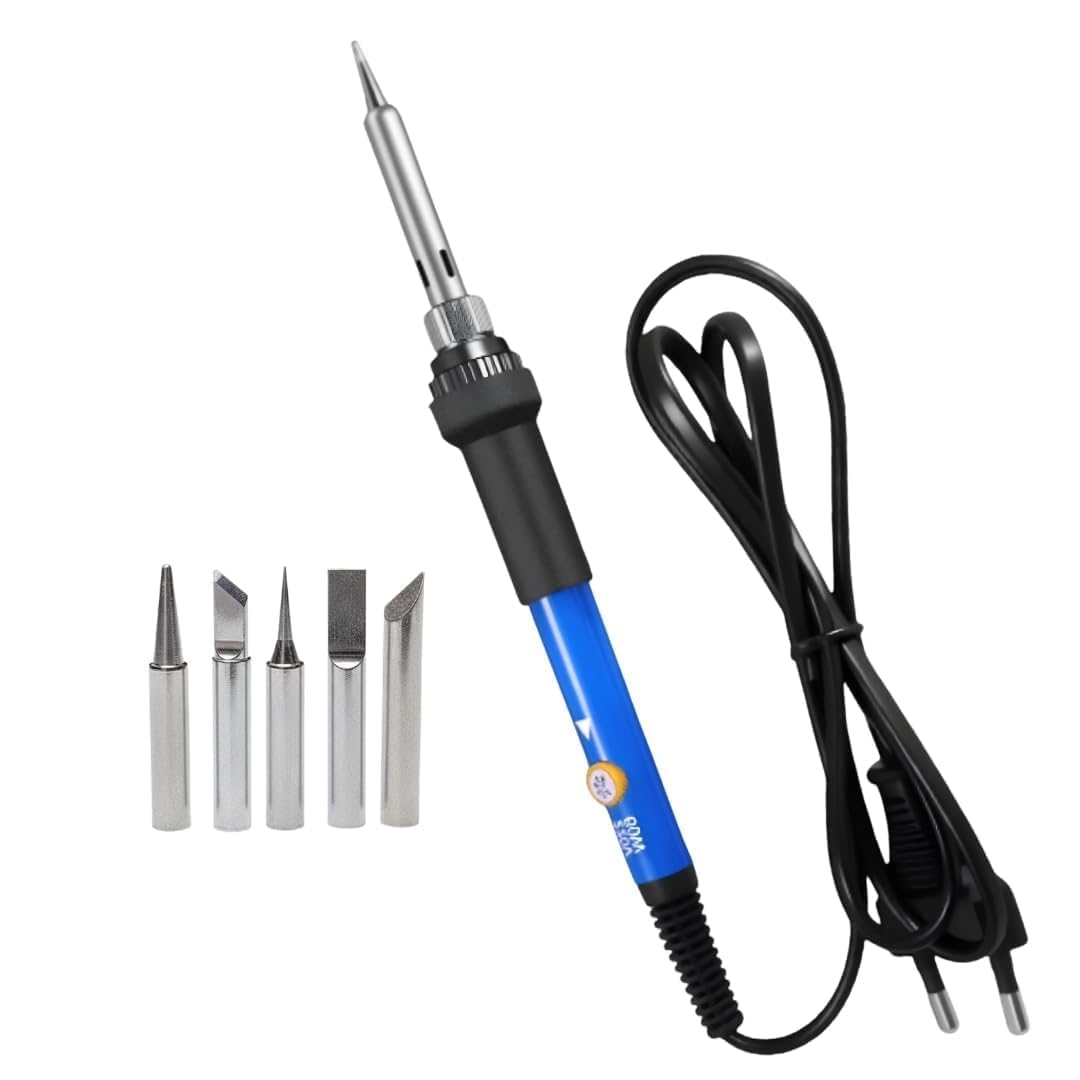 60W Adjustable Temperature Soldering Iron Kit with 5 Replaceable Tips, Welding Tool Set for Electronics, Circuit Board Repair, DIY Projects and Maintenance Work-image-25