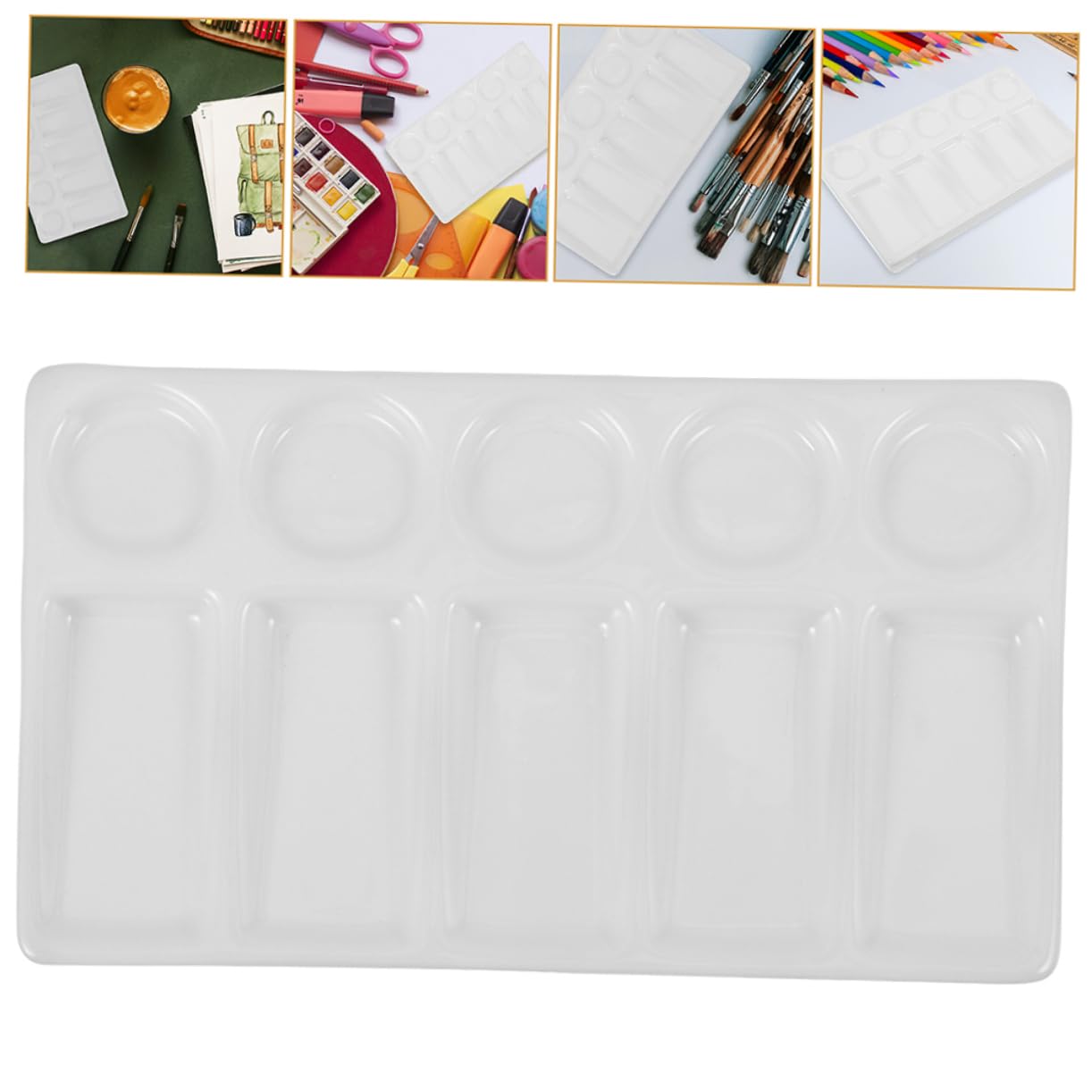 NUOBESTY 2stücke Aquarellpalette Rechteckig Mulden für Farbenmischen Geeignet für Kunst Schule und Basteln Sowie für Öl und Aquarellfarben