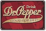 Cosrkee Dr.Pepper - Letrero de metal vintage para decoración de pared del hogar, bar, pub, restaurante, el mejor regalo retro para mujeres, hombres, amigos, 12 x 16 pulgadas
