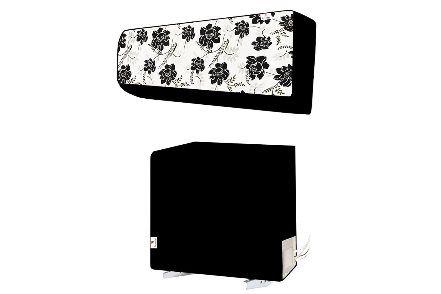 GURU-ISHMA Set of Indoor and Outdoor Air Conditioner Printed & Wateproof Split AC Cover for 1.5 Ton Split AC…(Design 64)