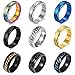 Supra Diamanto 9pcs Spinner Rings for Women Anxiety Relief -Size 7-12 Fidget Rings, Sand Blasted Finished Band Set, Anxiety Ring Spinner Fidget Band Chain Rings for Women Man (A 9, 11)