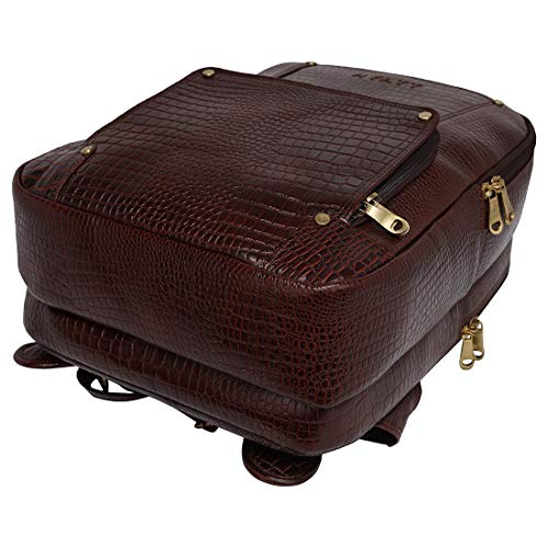 Image of RICHSIGN LEATHER ACCESSORIES Genuine Leather Laptop Backpack Bag For Men And Women, College, Office, Travel Use | 15.6 Inch Laptop Compartment
