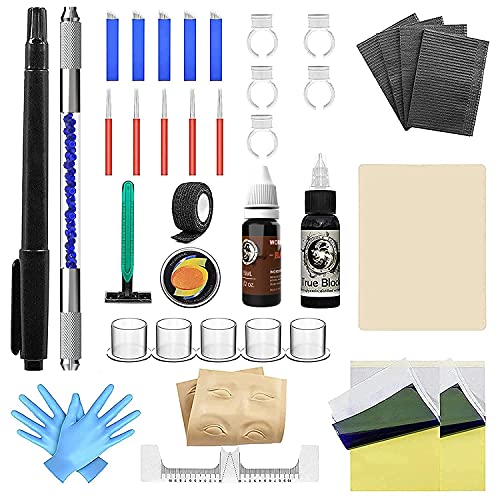 Wormhole Tattoo Stick and Poke Kit Microblading Kit Tattoo Kit DIY Tattoo Kit Home Tattoo Kit with Ink Microblading Pen for Tattoo Supplies and Eyebrow TK095