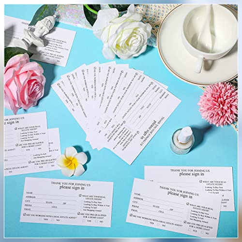 Marspark 100 Pieces Real Estate Agent Open House Sign 5.1 x 2.6 Inch Registry Visitor Sign in Cards Book Guest Registry 5.1 x 7.9 Inch Guest Display Cards for Agent Brokers Supplies - Image 5