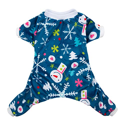 Image of CuteBone Soft & Stretchy Dog Christmas Pajamas - Cozy Pet Jammies Breathable Jumpsuit for Small Dogs - All-Season Comfy Outfit Easy-On Pullover Design - Keeps Pets Warm & Comfortable P85XS