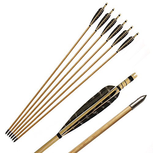 33 Flèches De Tir à L'arc Traditionnelles Vintage Avec Larges Et Pointes De Champ – Lot