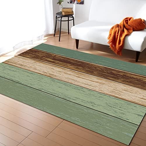 5' x 8' Teal Turquoise Area Rug,Rustic Wood Grain Vintage Sage Green Outdoor Indoor Washable Carpet Area+Rug for Living Room,Kids/Boys/Girls Bedroom,Bathroom,Classroom,Kitchen,Hallway,Throw Floor Mat