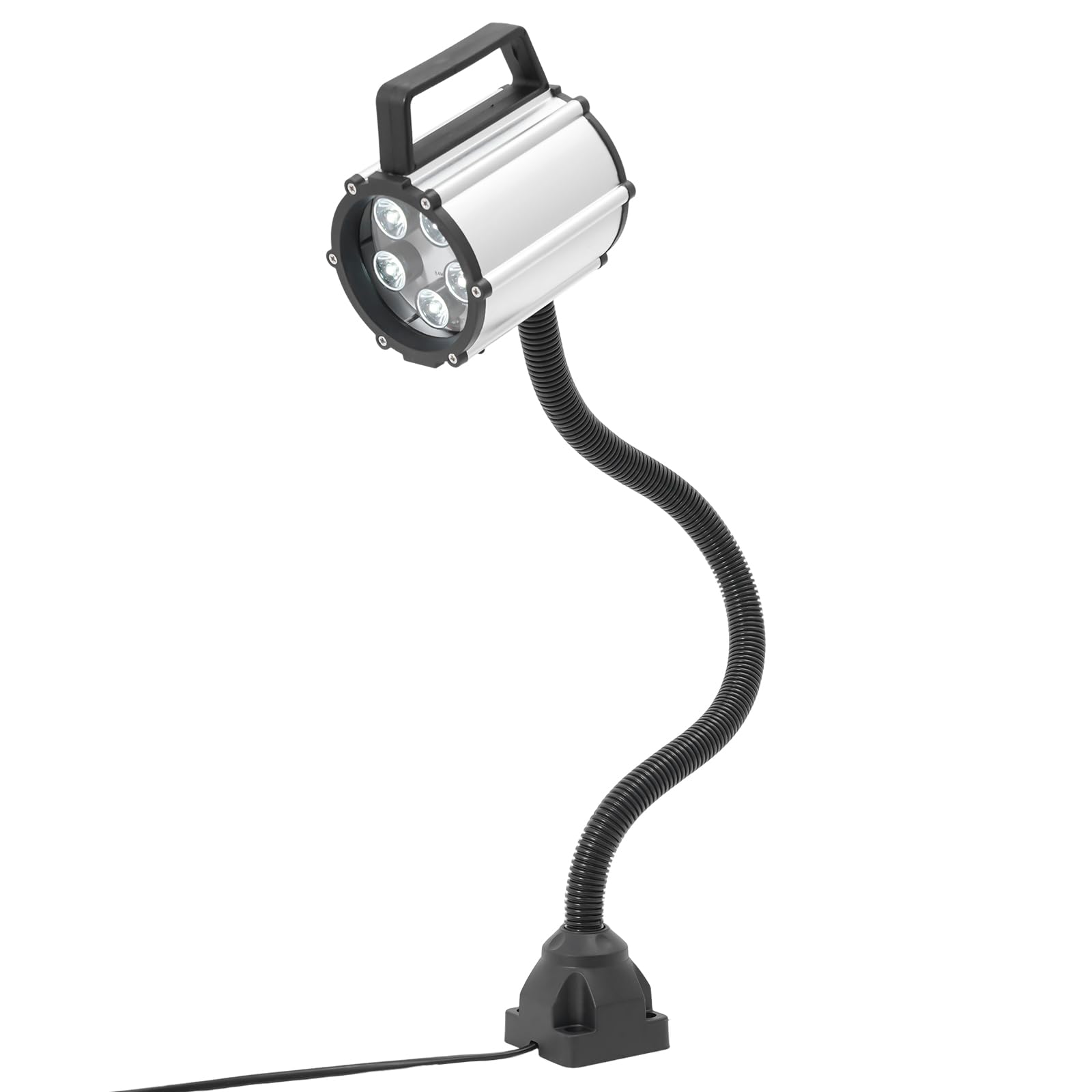 Lampa maszynowa z łabędzią szyją, 5 W, lampa LED do stołu warsztatowego 50 cm, wąż skierowany 360°, podwójna rurka, lampa typu łabędzia szyja, wodoszczelna głowica lampy