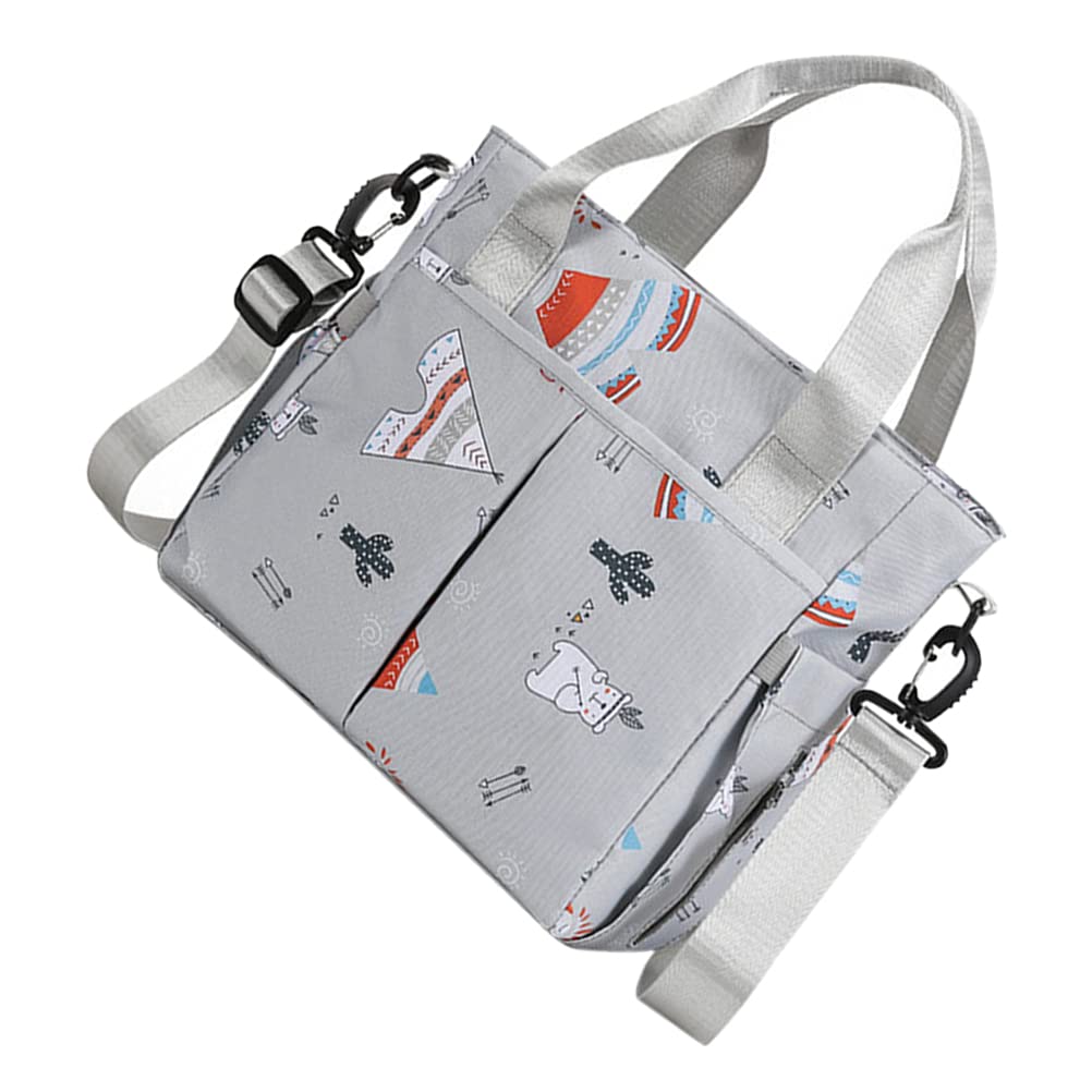 Mikinona Bolsa de Pañales y Compartimentos Múltiples Gran Capacidad, Material de Nylon, Diseño de Tres Formas de Uso para Ñiño para Guardería y Paseo