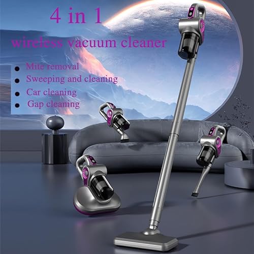 Yaasier Akku Staubsauger mit Milbenentfernung, 4 in 1 Staubsauger Kabellos mit Wischfunktion, Stabstaubsauger beutellos für Zuhause, Hartböden Teppich Tierhaare, Auto - 1