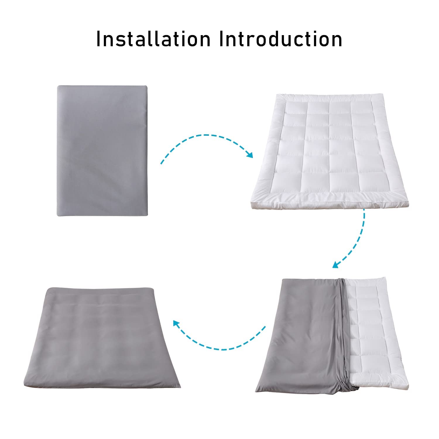 Protège-matelas futon en coton beige, lit double, 100 x 200 cm, avec fermeture éclair, lavable, résistant à la poussière, pour literie japonaise