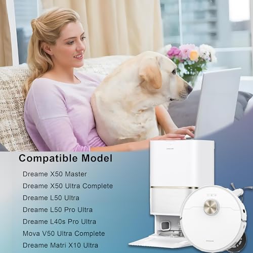 Image of 26Pcs Replacement Parts for Dreame X50 Ultra /L50 Ultra /Matrix10 Ultra /Mova V50 Ultra Robot Vacuum Cleaner,Accessories Kit with 2 Main Brush 4 Mop Pads 8 Dust Bags 4 Side Brushes 6 Filters 2 tools