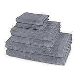 Möve Poolside Handtuch-Set, 2 Duschtücher 80 x 150 cm & 2 Handtücher 50 x 100 cm & 2 Gästetücher 30 x 50 cm, 100% Baumwolle, Stone