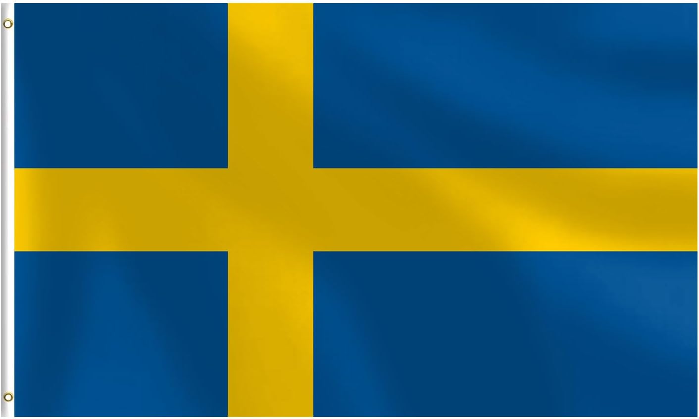 Swedish Flag 3x5 FT Heavy Duty Sweden Flag Double Stitched Vivid Color Fade Proof Outdoor Decor With Brass Grommets(Sweden)