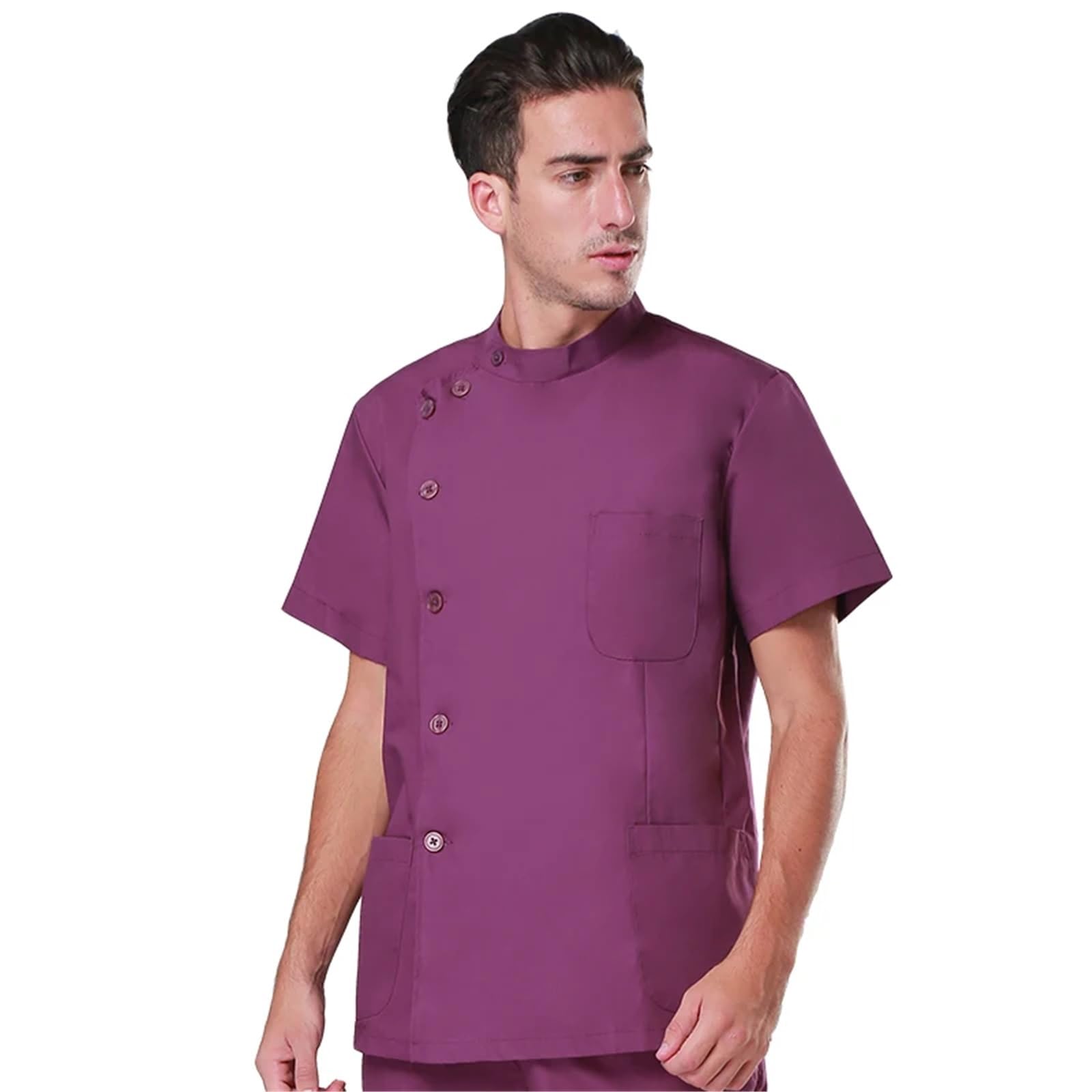 AHUFGN Nurse Scrubs Women Traditonal Nurse Scrubs Set Medical Uniforms Women Men Dental Workwear Clothes Poplin Surgeon Medic Scrub Suit
