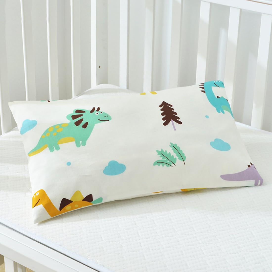XPEX 2 Pezzi Federa Cuscino Cotone 30x50 cm Morbida Traspirante Dinosauro