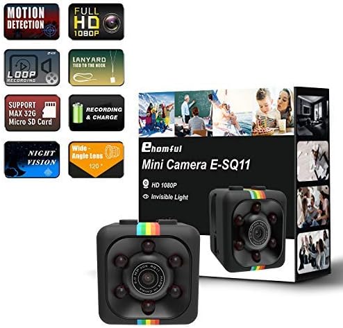 Cop Spy Cam As Seen On TV Mini Camera Wireless Hidden,ehomful 1080P Body Camera Action Camera, Convert Security Nanny Cam with Night Vision and Motion Activated for Home,Car,Office Indoor and Outdoor