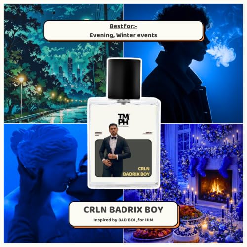 Image of TMPerfumehouseCrln Badrix Boy EDP for Men | Amber, Woody & Long Lasting Perfume Spray | Freshspicy, Warmspicy & Cacao Fragrance | Luxury Gift for Him | TMPH | 50ml