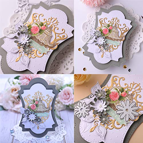 Matrices De Découpe Métal Motifs Géométriques - 4 Modèles, 102x142mm - Pour Scrapbooking, Gaufrage, Cartes DIY
