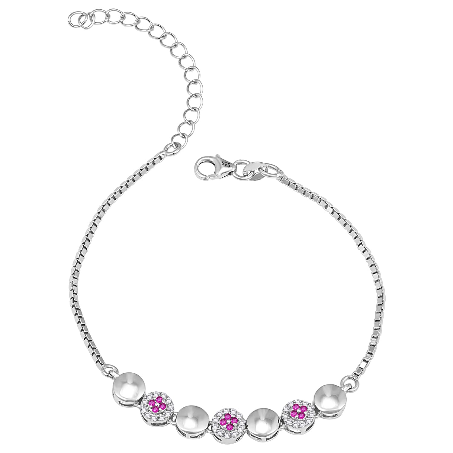 Pissara925 Sterling Silver Cubic Zirconia Bracelet For Women And Girls|with Authenticity Certificate, 925 Stamp & 6 Months Warranty