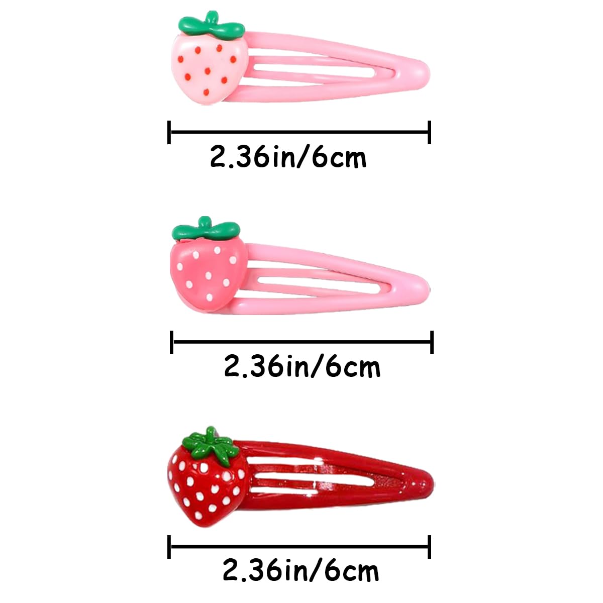 30 PCS Strawberry Hair Clips Pink Snap Hair Clip Metal Snap Barrettes Sweet Bangs Clip Red Decorative Hairpin Sweet Fruit Design Hairpins Cute Strawberry Accessories for Women Girls Kids Teens - Image 2