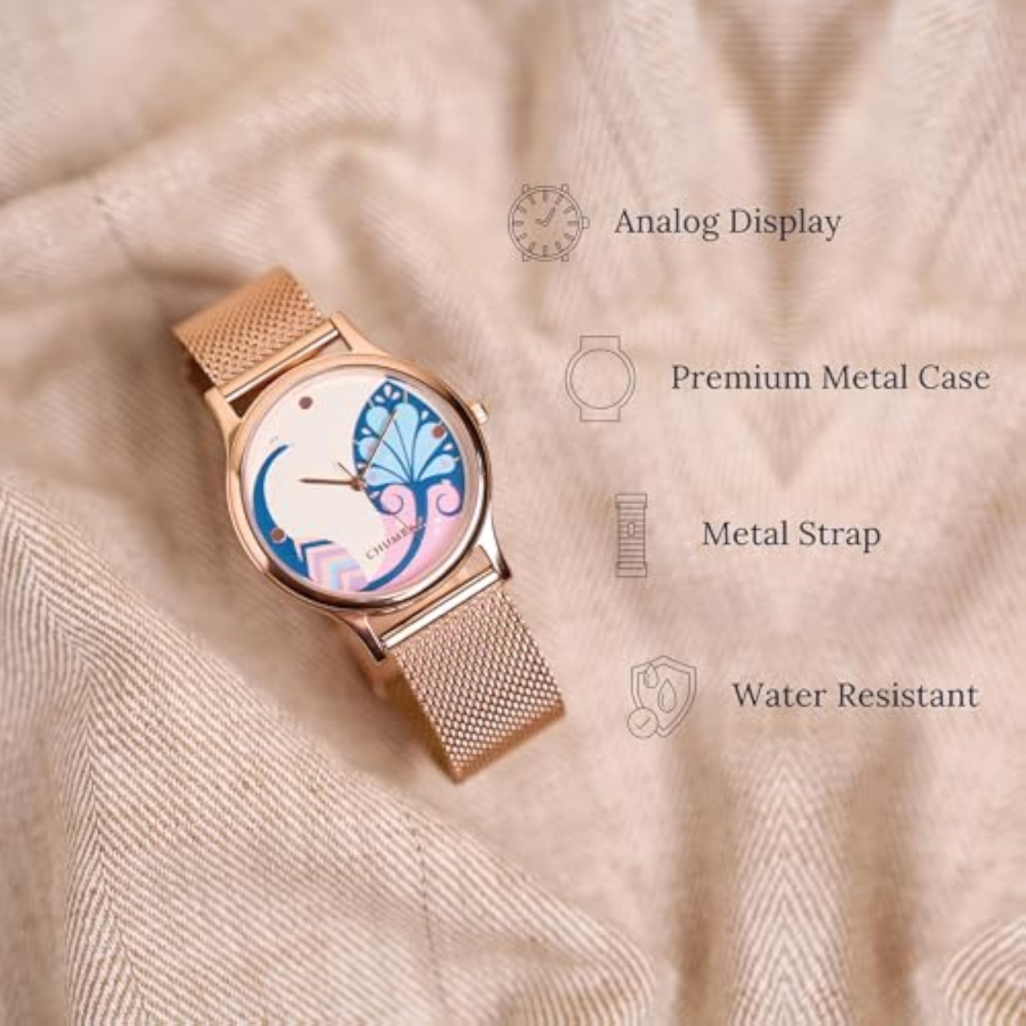 Women's Round Dial Analog Watch, Yin Yang Ele Collection