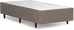 Base Cama Box Herval Solteiro Lucca, 39x88x188 cm, Marrom Claro