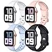 JUVEL 4 Pezzi Cinturino Compatibile con Apple Watch Cinturino 40mm 38mm, Cinturini di Ricambio in Silicone Compatibili con iWatch Series 6/5/4/3/2/1/SE, 40mm/38mm M/L, Nero/Bianco/Lilla/Rosa Chiaro