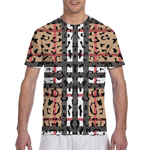 Preisvergleich Produktbild Herren T-Shirts Check Leopard Fashion Nahtloses Kurzarm-T-Shirt