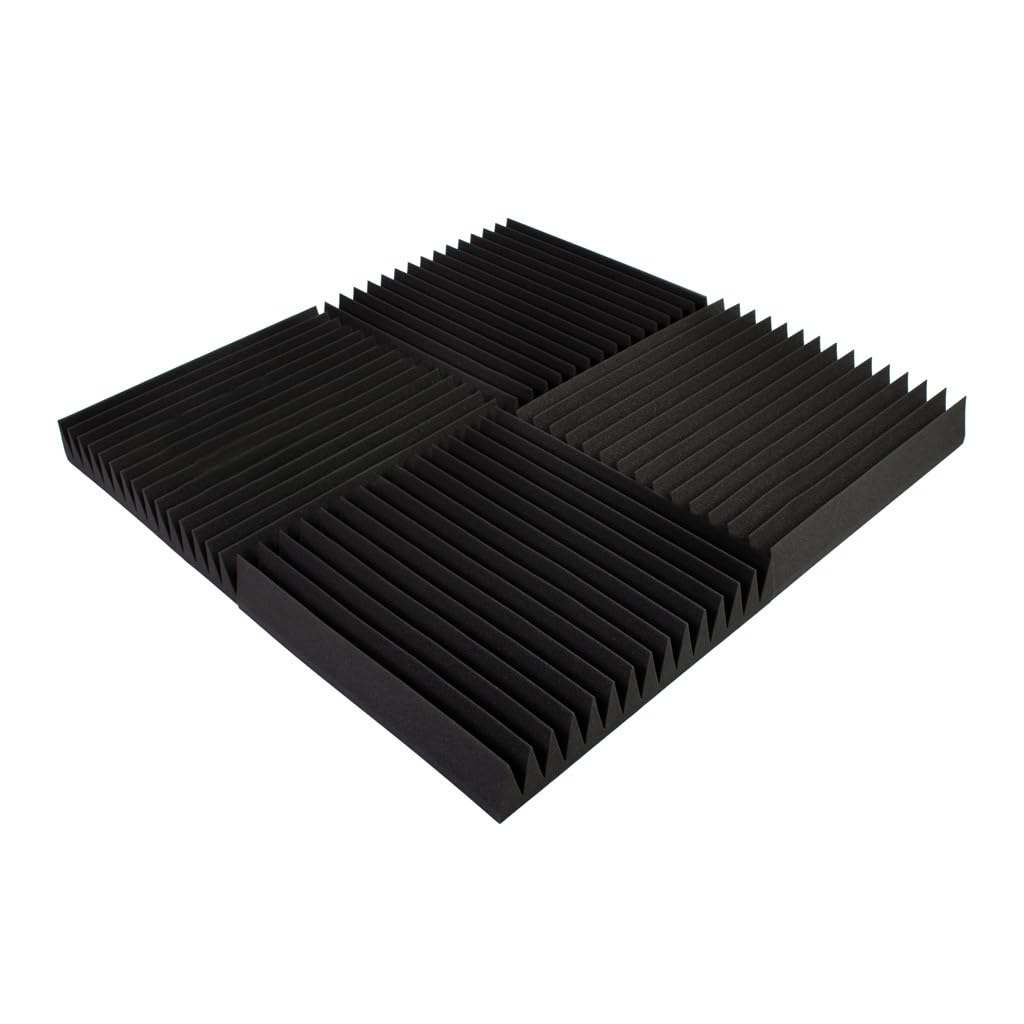 Pack de 4 paneles acústicos de espuma | Aislamiento acústico para paredes | Paneles absorbents del sonido para estudio | Tratamientos acústicos | Modelo: [Wedge | Grosor: 70mm]