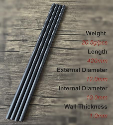 Cncarbonfiber TUBE-TM00001210420M 4Pcs Carbon Fiber Tube 12Mmx10Mmx420Mm,6/8/10/16/22/25/30Mm Available,3K Roll Wrapped Twill Matte Finish thumb #1
