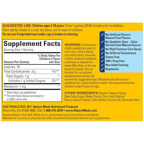Nature Made Kids First Sleep Melatonin Gummies, 45 Count - image 6