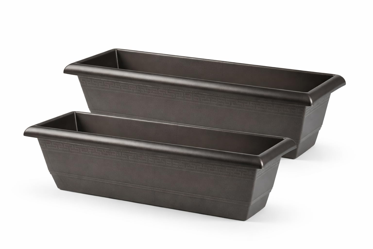 Muddy Hands Pack of 2 - Garden Trough Planters Rectangular Window Box Flower Herb Vegetable Plant Pots Outdoor Balcony Patio Planters (Anthracite, 60cm)