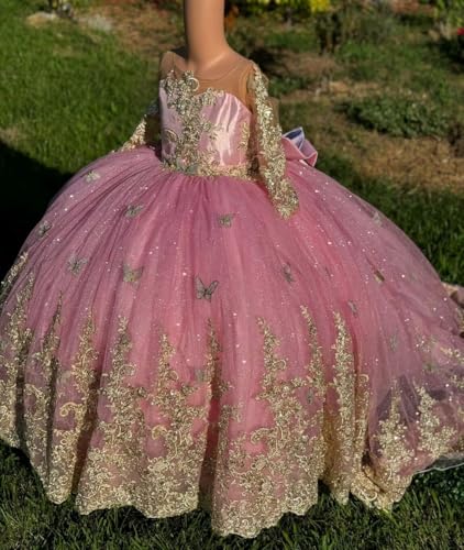 Long Sleeve Girls Kids Pageant Party Dresses with 3D Floral Applique Prom Ball Gowns Luxury Long Flower Girl Dress4