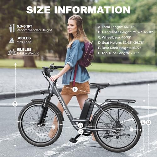 Electric Bike for Adults, 26″ City Cruiser Ebike with 1000W