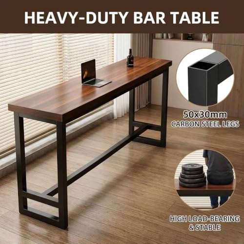 Mesa de bar alta y rectangular de estilo industrial blanca 100x40x104 cm 6