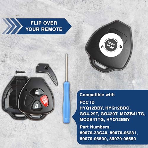 Coque de clé télécommande 3BTN robuste en ABS pour télécommandes Toyota Scion Pontiac - 5