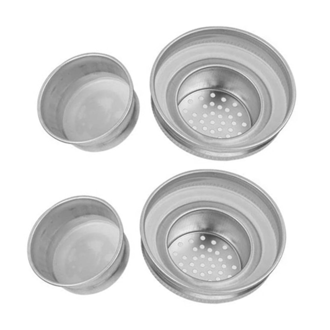 Veemoon 2Pcs Stainless Steel Mason Jar Shaker Lids for Salt Dispenser Regular Mouth Canning Jar Caps for Cocktails and Seasoning